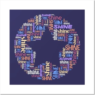 Word collage: SHINE + star (multiple colors) Posters and Art